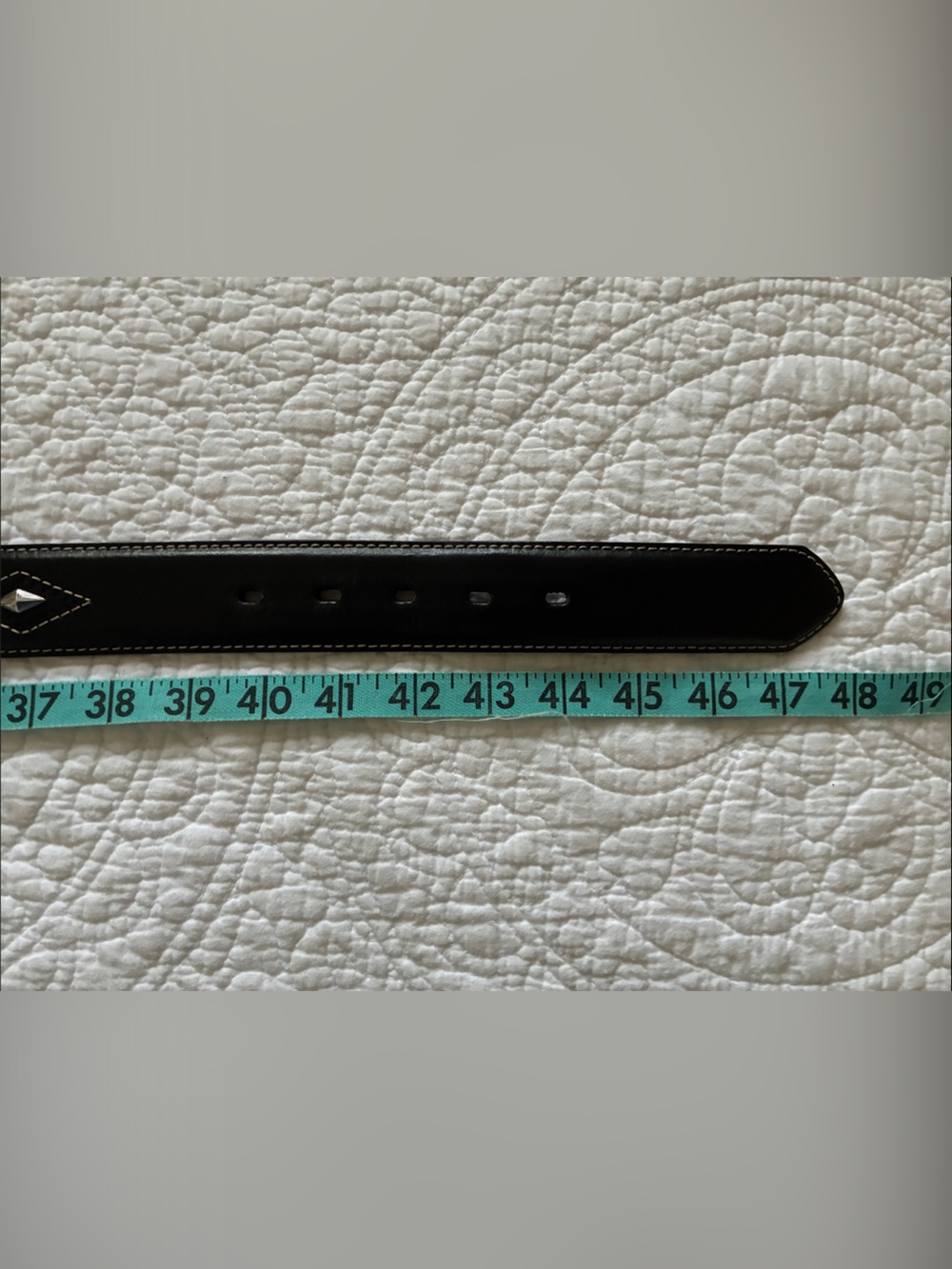 Nocona Classic Black Leather Belt with Contrast Stitching - Picture 5 of 7